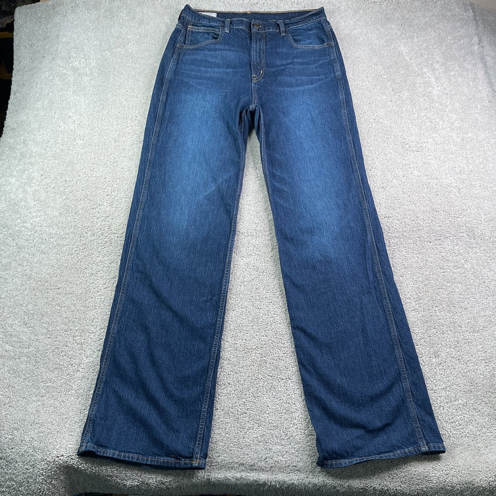 Gap Jeans Womens 12 Tall Blue Vintage Flare High Rise Dark Indigo Stretch Denim